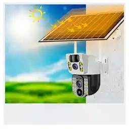 Falabella Cámara Solar IP WiFi Doble Lente VCS03‑W‑H 1080P PTZ Visión Nocturna Color oferta