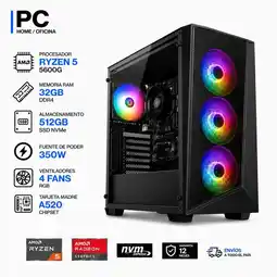 Falabella PC GAMER RYZEN 5 5600GT - RAM 32GB - SSD 512GB - BOARD A520 - FUENTE 350W oferta