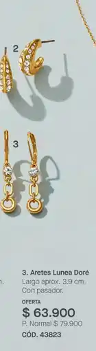 Yanbal Aretes Lunea Doré oferta