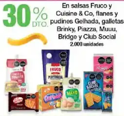 Jumbo Fruco Cuisine & Co flanes y pudines Gelhada galletas Brinky Piazza Muuu Bridge y Club Social oferta