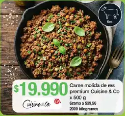Jumbo Cuisine & Co carne molida de res premium oferta