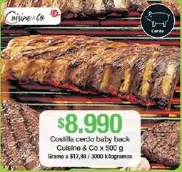 Jumbo Cuisine & Co costilla cerdo baby back oferta