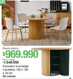 Jumbo m DESIGN Comedor luna beige oferta