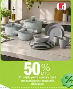 Jumbo Bergner vajilla pieza suelta y ollas de la colección cemento oferta