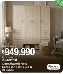 Jumbo ModuOli closet filadelfia roma blanco oferta
