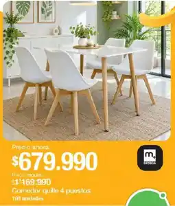 Jumbo m DESIGN Comedor quille 4 puestos oferta