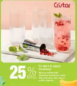 Jumbo Cristar vasos oferta