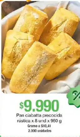 Jumbo Pan ciabatta precocida rústica oferta