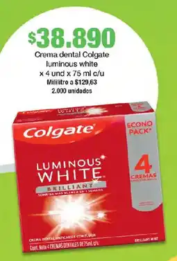 Jumbo Colgate crema dental luminous white oferta