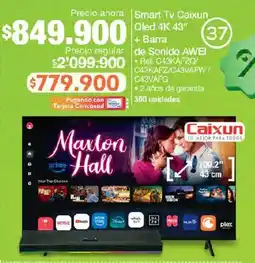 Jumbo Caixun tv smart de 43" + barra de sonido awei oferta