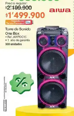 Jumbo aiwa torre de sonido one box oferta