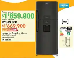 Jumbo Mabe nevera no frost top mount oferta