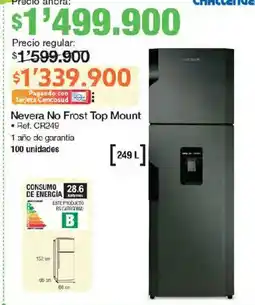 Jumbo Chattanooga nevera no frost top mount oferta