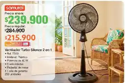 Jumbo Samurai ventilador turbo silence 2 en 1 oferta