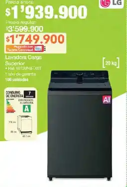 Jumbo LG Lavadora Carga Superior oferta