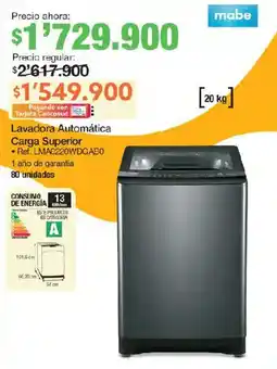 Jumbo Mabe lavadora automática carga superior oferta