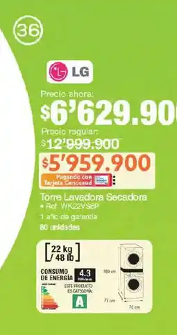 Jumbo LG Torre Lavadora Secadora oferta