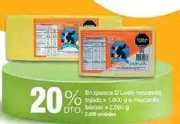 Jumbo quesos D'Lusia mozzarella oferta