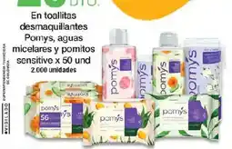 Jumbo Pomys en toallitas desmaquillantes aguas micelares y pomitos sensitive oferta