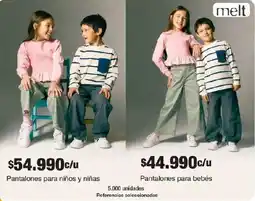 Jumbo melt pantalones para niños y niñas oferta