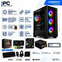 Falabella TORRE GAMER RYZEN 5 5500 - 32GB RAM - SSD 512GB M.2 - 4 FANS RGB - RTX 3050 6GB- COMBO oferta