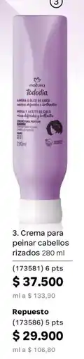 Natura Natura tododia crema para peinar cabellos rizados oferta