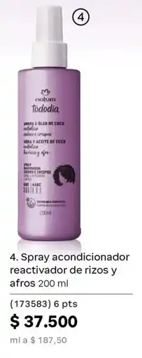 Natura Natura tododia spray acondicionador reactivador de rizos y afros oferta