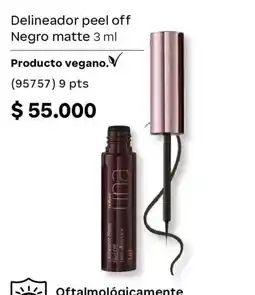 Natura una delineador peel off negro matte oferta