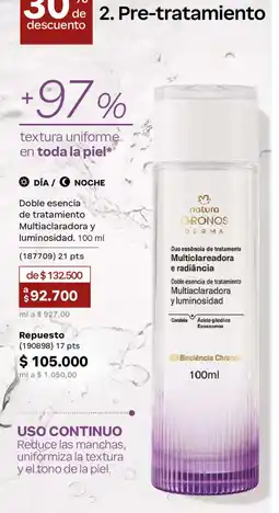Natura Natura chronos derma duo esencia de tratamiento multiclareadora e radiância oferta