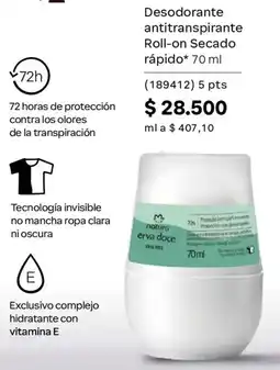 Natura Desodorante antitranspirante roll-on secado rapido oferta