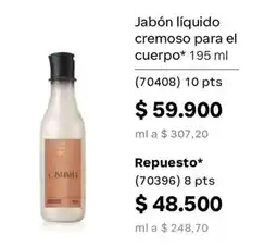 Natura jabón líquido cremoso para el cuerpo oferta