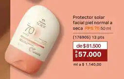 Natura Natura solar protector solar facial piel normal a seca oferta