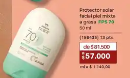 Natura Natura solar protector solar facial piel mixta a grasa oferta