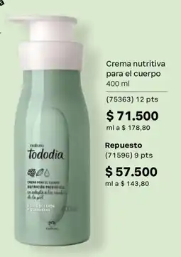 Natura natura tododia crema para el cuerpo oferta