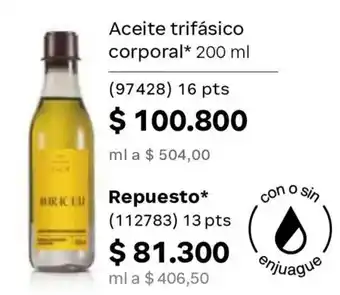 Hiricu Aceite trifásico corporal
