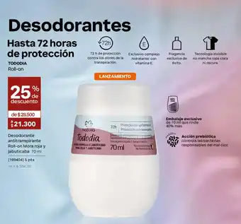Desodorante antitranspirante roll-on mora roja y jabuticaba