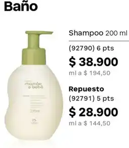 Natura mamãe e bebê shampoo oferta