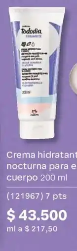 Natura Tododia Togakuite crema hidratante nocturna para el cuerpo oferta