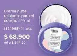 Natura Tododia crema nube relajante para el cuerpo oferta