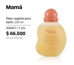 Natura Mamá óleo vegetal para baño oferta