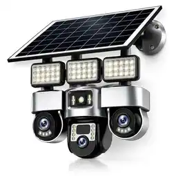 Falabella Cámara Solar WiFi 3 Lentes Auto Seguimiento Visión Nocturna IP66 oferta