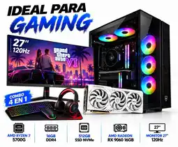 Falabella PC GAMER AMD RYZEN 7 5700G + RX 9060 16GB + 16GB RAM + 512GB SSD + MONITOR 27” 120Hz oferta