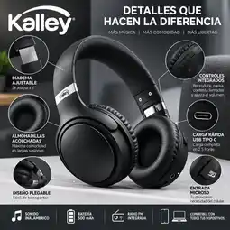 Falabella Audífonos K-AN1 Bluetooth Inalámbricos On Ear Negros 55 Horas MicroSD oferta