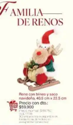 Panamericana Familia - reno con trineo y saco navideño, 40.5 cm x 22.5 cm oferta