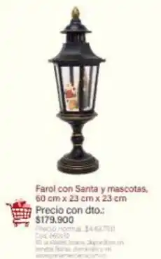 Panamericana Farol con santa y mascotas oferta