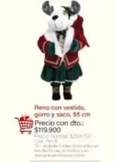 Panamericana Reno con vestido, gorro y saco, 55 cm oferta