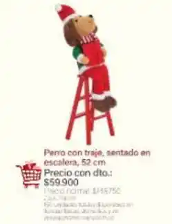 Panamericana Perro con traje, sentado en escalera, 52 cm oferta