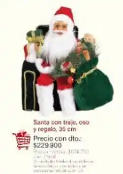 Panamericana Santa con traje, oso y regalo, 35 cm oferta