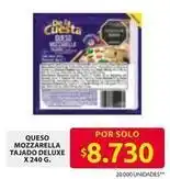 Ara Cuesta - queso mozzarella tajado deluxe oferta