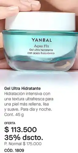 Yanbal Yanbal aqua fix gel ultra hidratante con acido hialuronico oferta